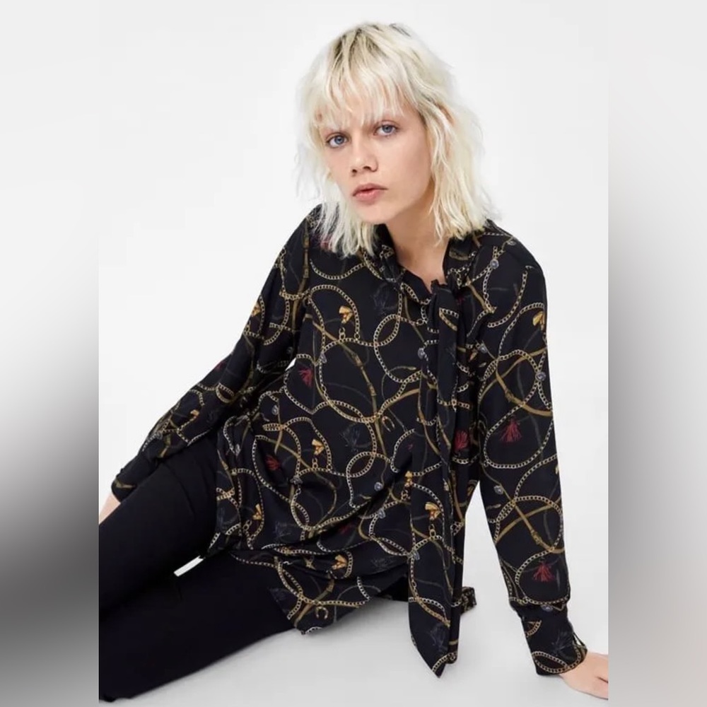 Zara Women’s chain print blouse
